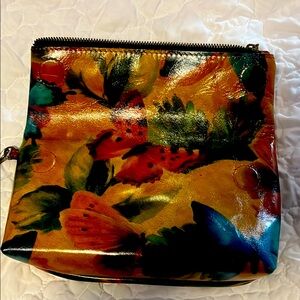 Patricia Nash Floral/Butterfly Leather Clutch